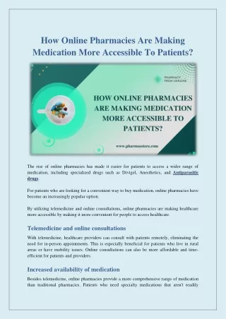 How Online Pharmacies are Making Medication More Accessible to Patients