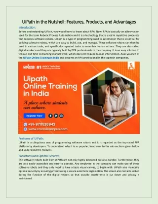 uipath in the nutshell features products