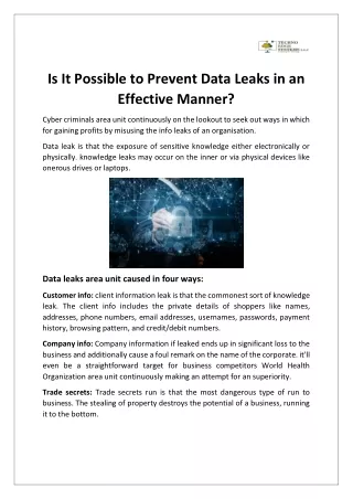 is it possible to prevent data leaks