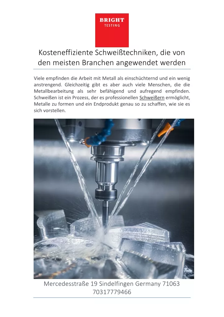 kosteneffiziente schwei techniken