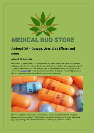 Adderall XR – Dosage, Uses, Side Effects and more