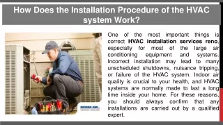 How Does the Installation Procedure of the HVAC system Work