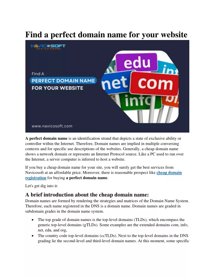 find a perfect domain name for your website