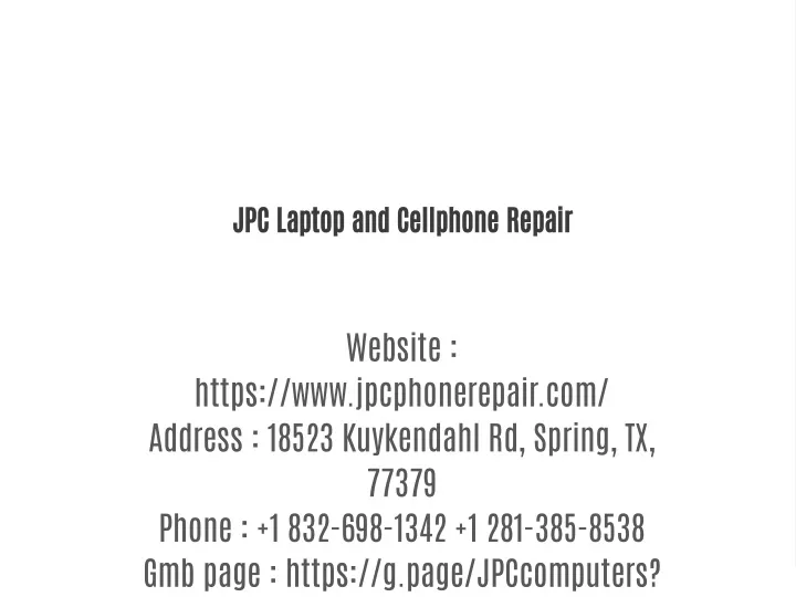 jpc laptop and cellphone repair