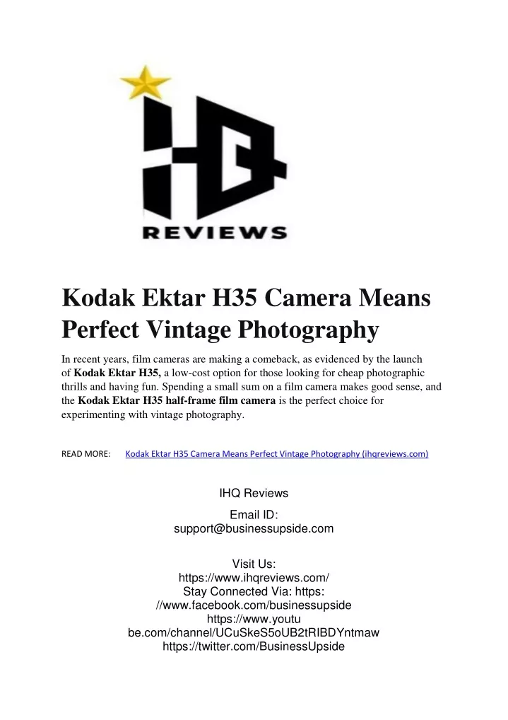 kodak ektar h35 camera means perfect vintage