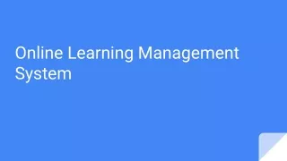 Online Learning Management System