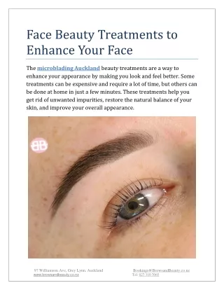 Face Beauty Treatments to Enhance Your Face