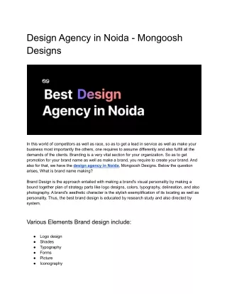 Design Agency in Noida - Mongoosh Designs
