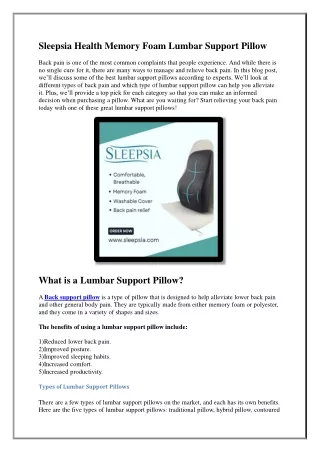 Best Lumbar Support Pillow Accourding To Experts