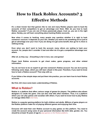 how to hack roblox accounts 3 effective methods