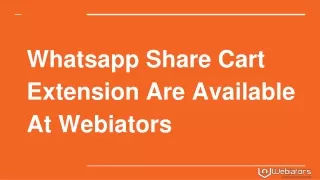 whatsapp share cart extension are available