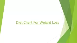 Diet Chart for Weight Loss