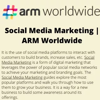 Social Media Marketing  ARM Worldwide
