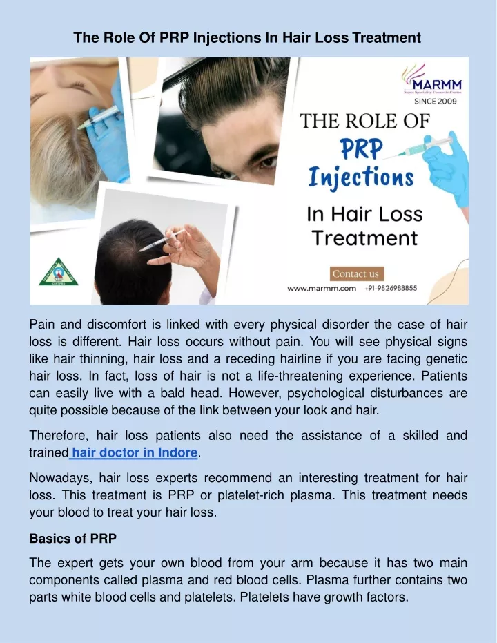 the role of prp injections in hair loss treatment
