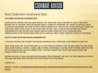 best calphalon cookware sets