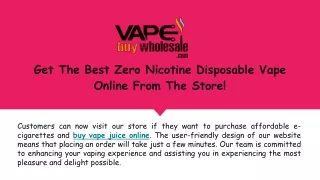 Get The Best Zero Nicotine Disposable Vape Online From The Store!