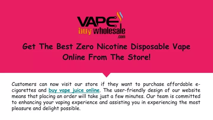 get the best zero nicotine disposable vape online from the store