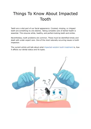 Things To Know About Impacted Tooth