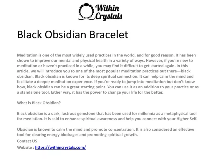 black obsidian bracelet