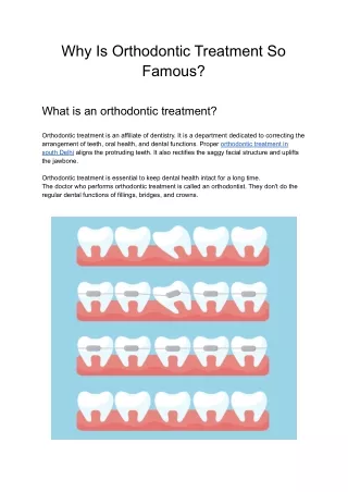 Why Is Orthodontic Treatment So Famous_