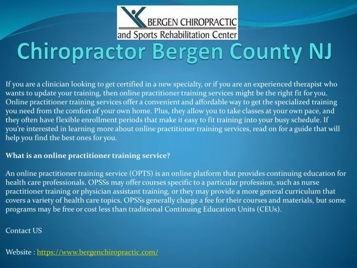 chiropractor bergen county nj