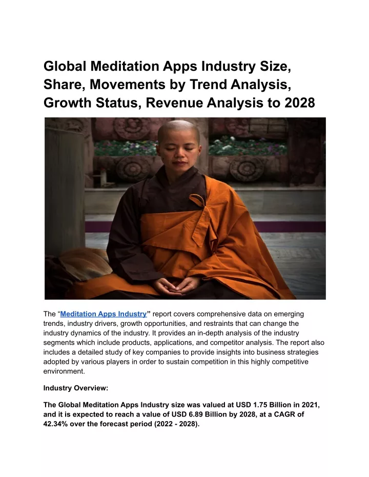 global meditation apps industry size share