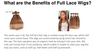 What are the Benefits of Full Lace Wigs_  - ACB Virgin Hair