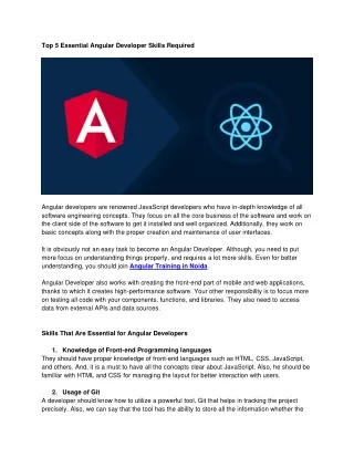 top 5 essential angular developer skills required
