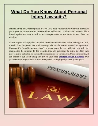 What Do You Know About Personal Injury Lawsuits