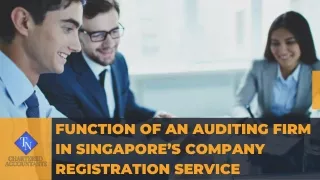 Function Of An Auditing Firm In Singapore’s Company Registration Service