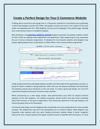 create a perfect design for your e commerce