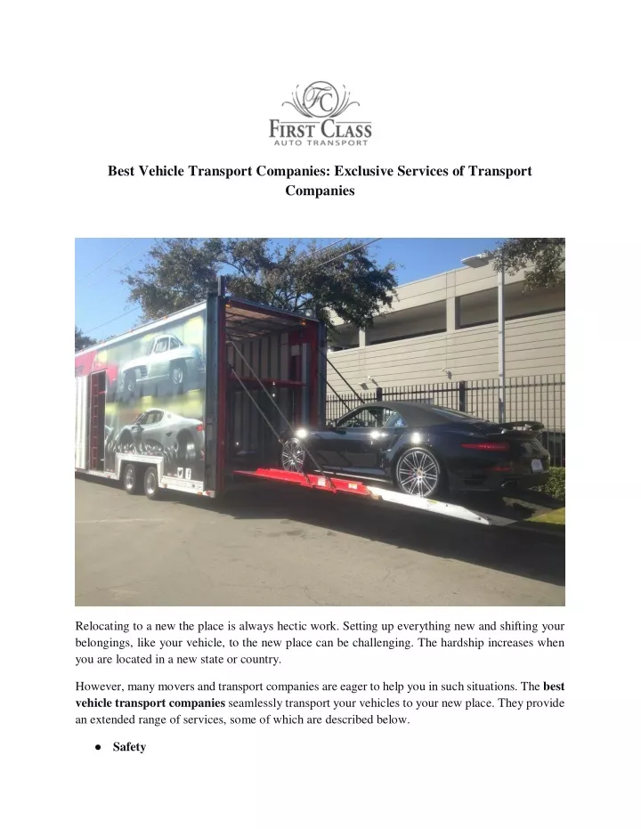 best vehicle transport companies exclusive