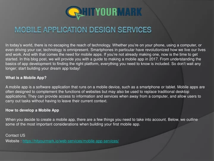 PPT Mobile Application Design Services PowerPoint Presentation, free