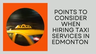 Points To Consider When Hiring Taxi Services In Edmonton