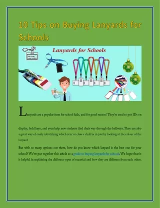 10 Tips on Buying Lanyards for Schools