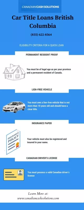 Take advantage of Car Title Loans British Columbia Without Credit Checks