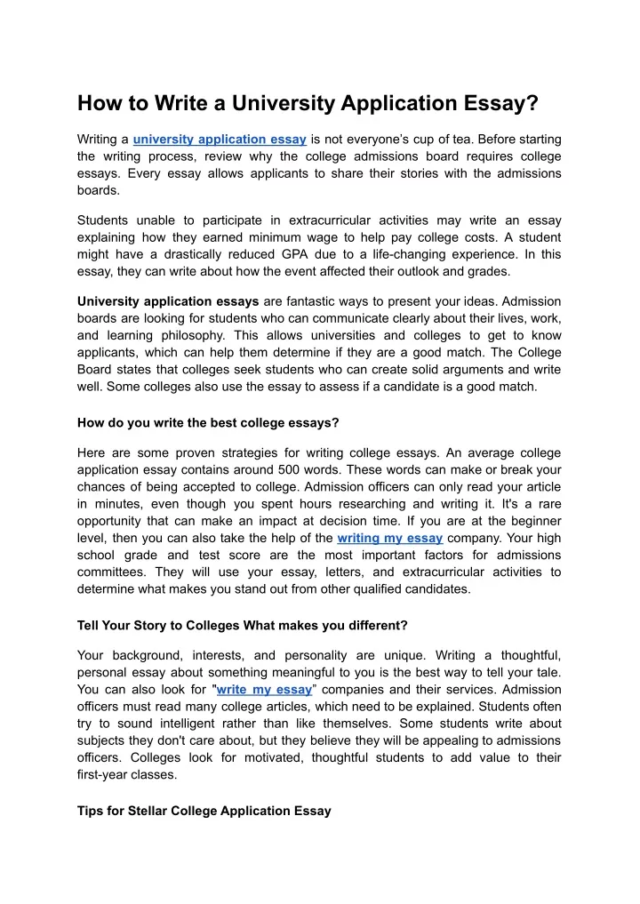 lehigh university application essay