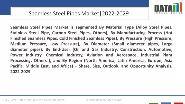 seamless steel pipes market 2022 2029