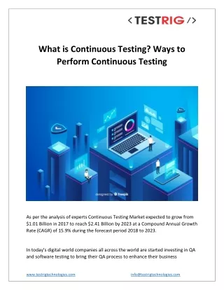 What is Continuous Testing Ways to Perform Continuous Testing
