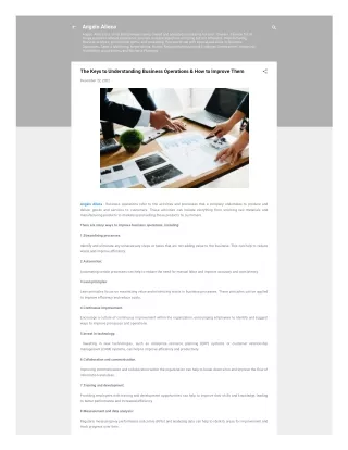 The Keys to Understanding Business Operations & How to Improve Them
