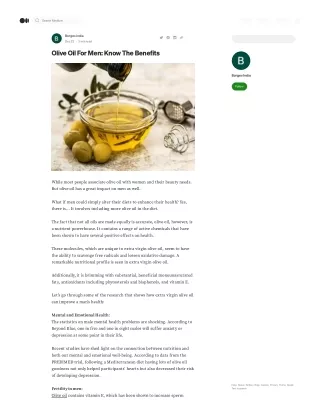 Olive Oil For Men Know The Benefits