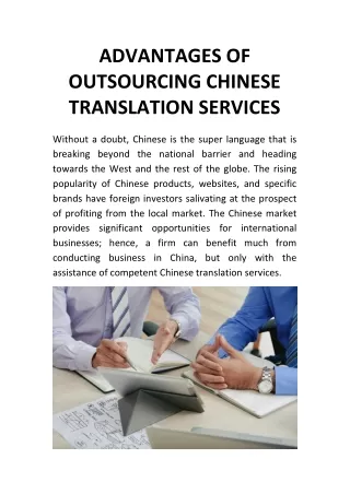 BENEFITS OF SOURCING CHINESE TRANSLATION SERVICES