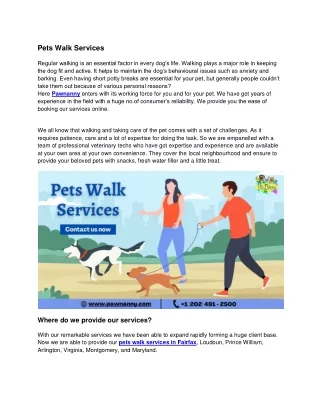 Pets Walk Services - pawnanny