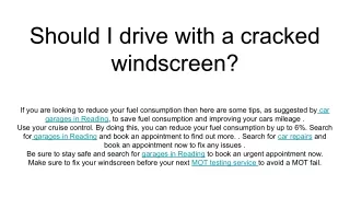 Should I drive with a cracked windscreen_
