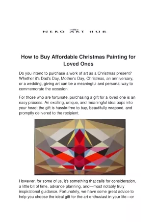 How to Buy Affordable Christmas Painting for Loved Ones