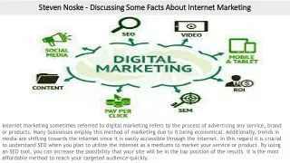 Steven Noske - Discussing Some Facts About Internet Marketing