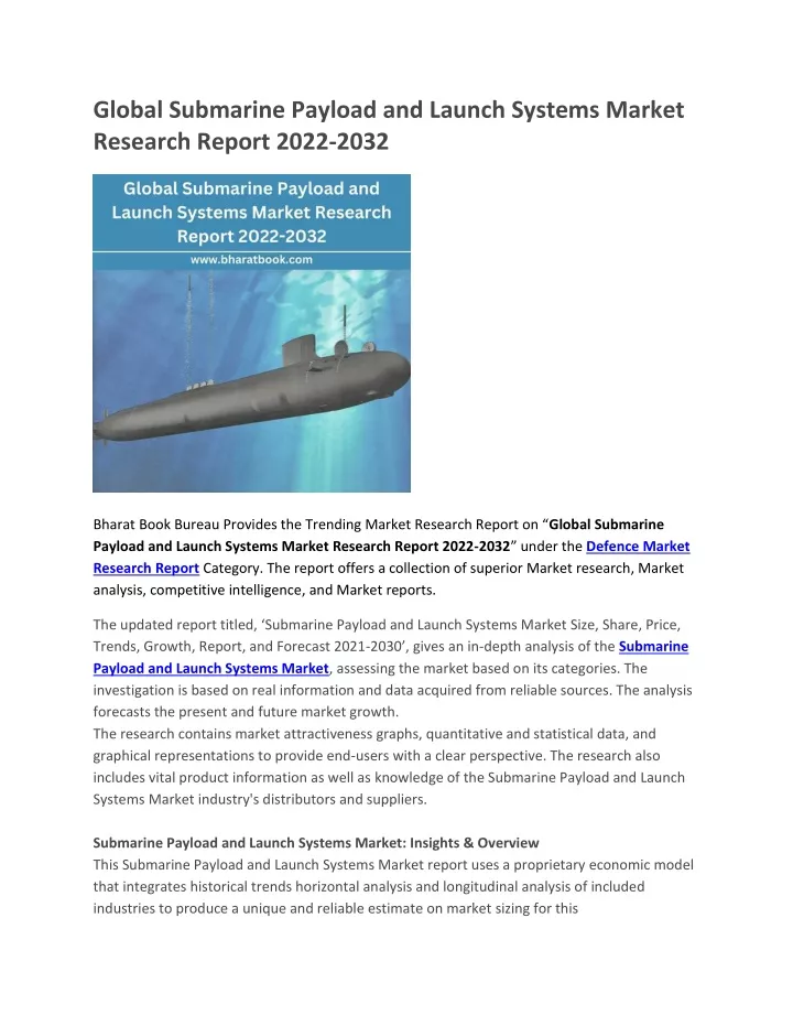 global submarine payload and launch systems