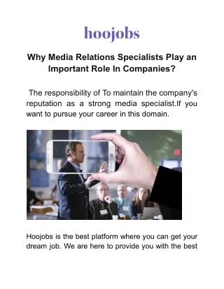 Why Media Relations Specialists Play an Important Role In Companies?