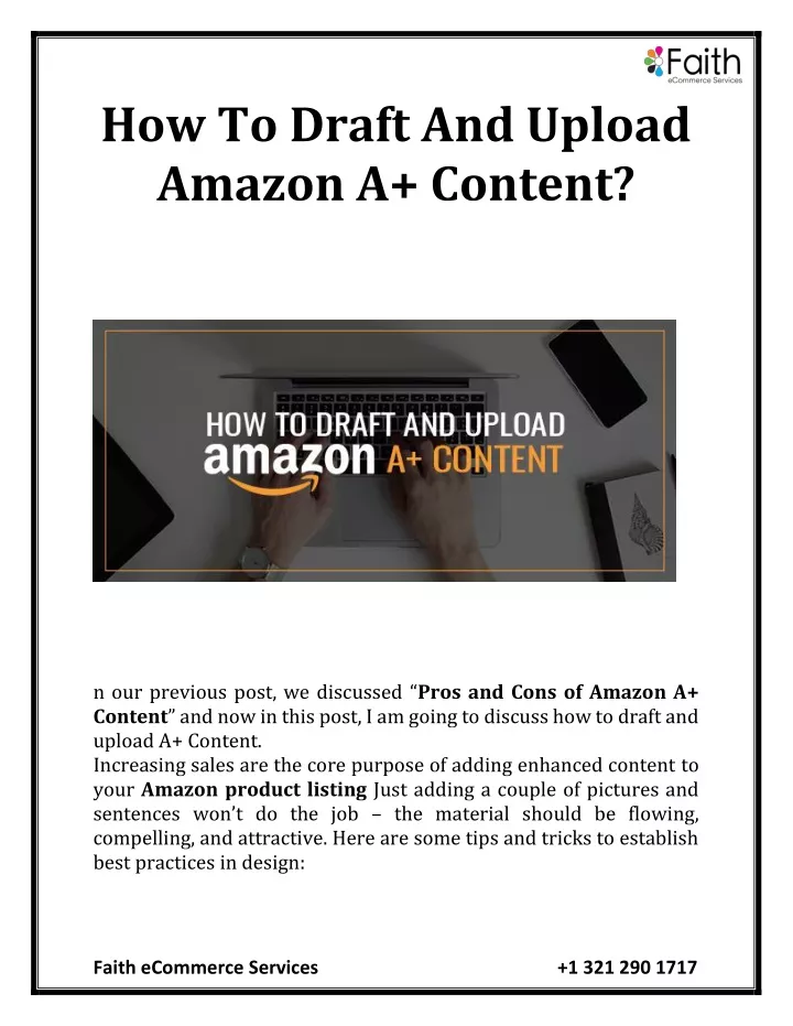 how to draft and upload amazon a content