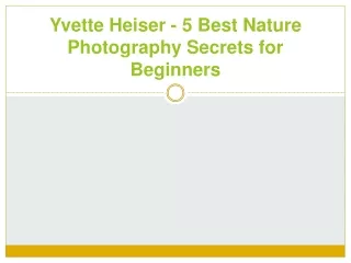 Yvette Heiser - 5 Best Nature Photography Secrets for Beginners